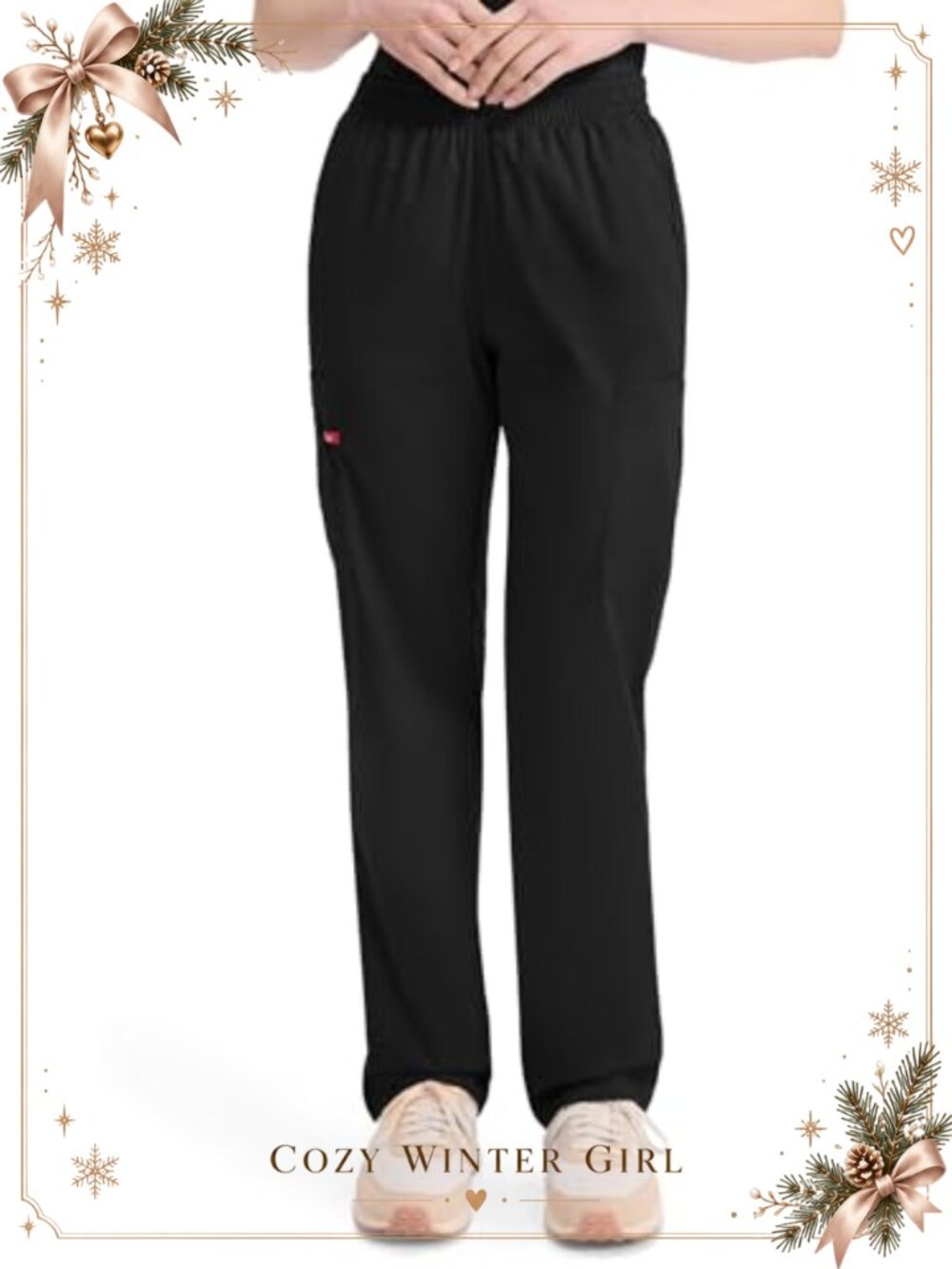 Petite Scrub Pants Pull-On Cargo Tapered Leg Medical Uniform